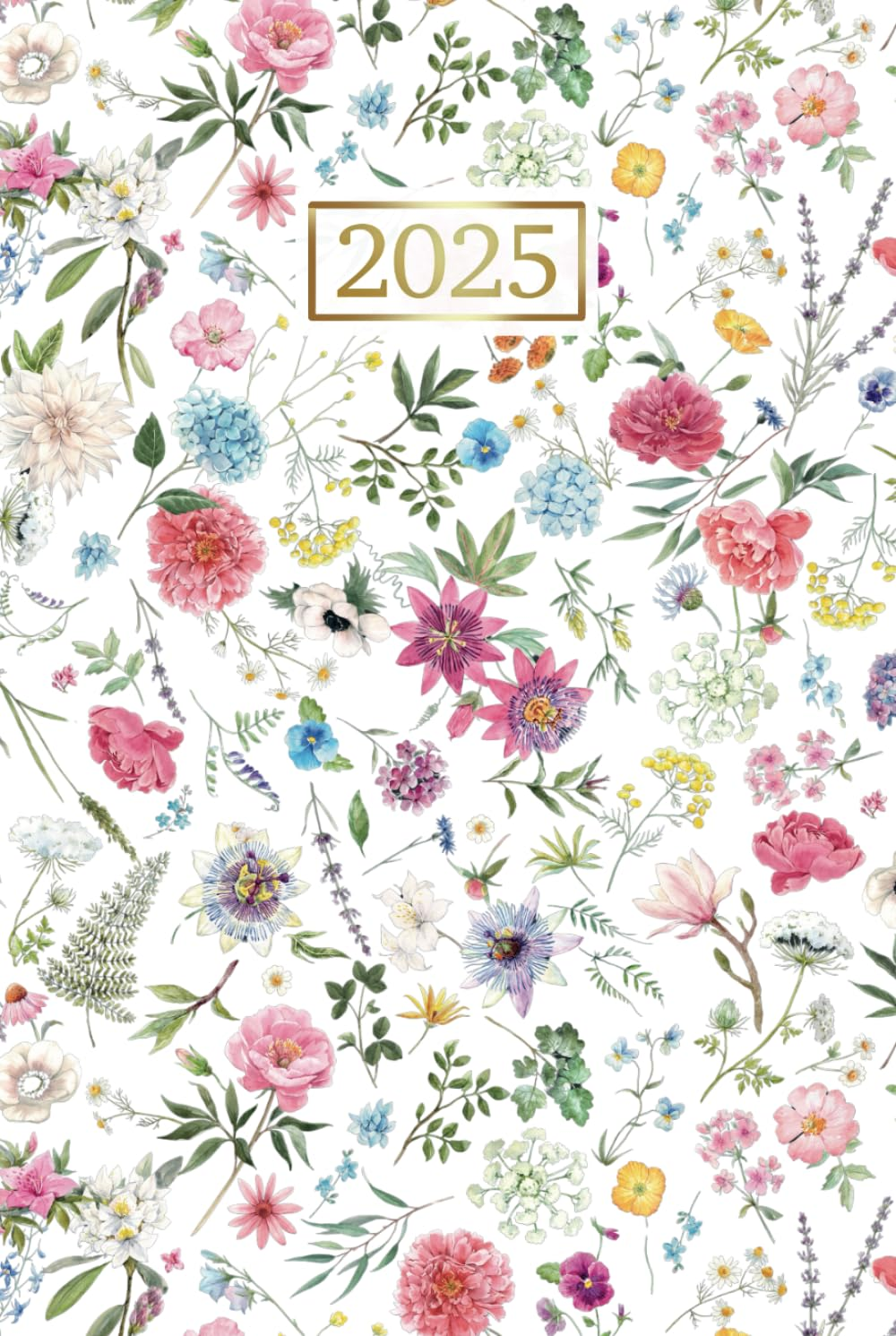 2025 Diary A5 Week to View: Yearly Agenda Planner Dated from January to December 2025 || 12 Months Calendar Schedule Organiser with Holidays || Floral Cover - UK Edition
