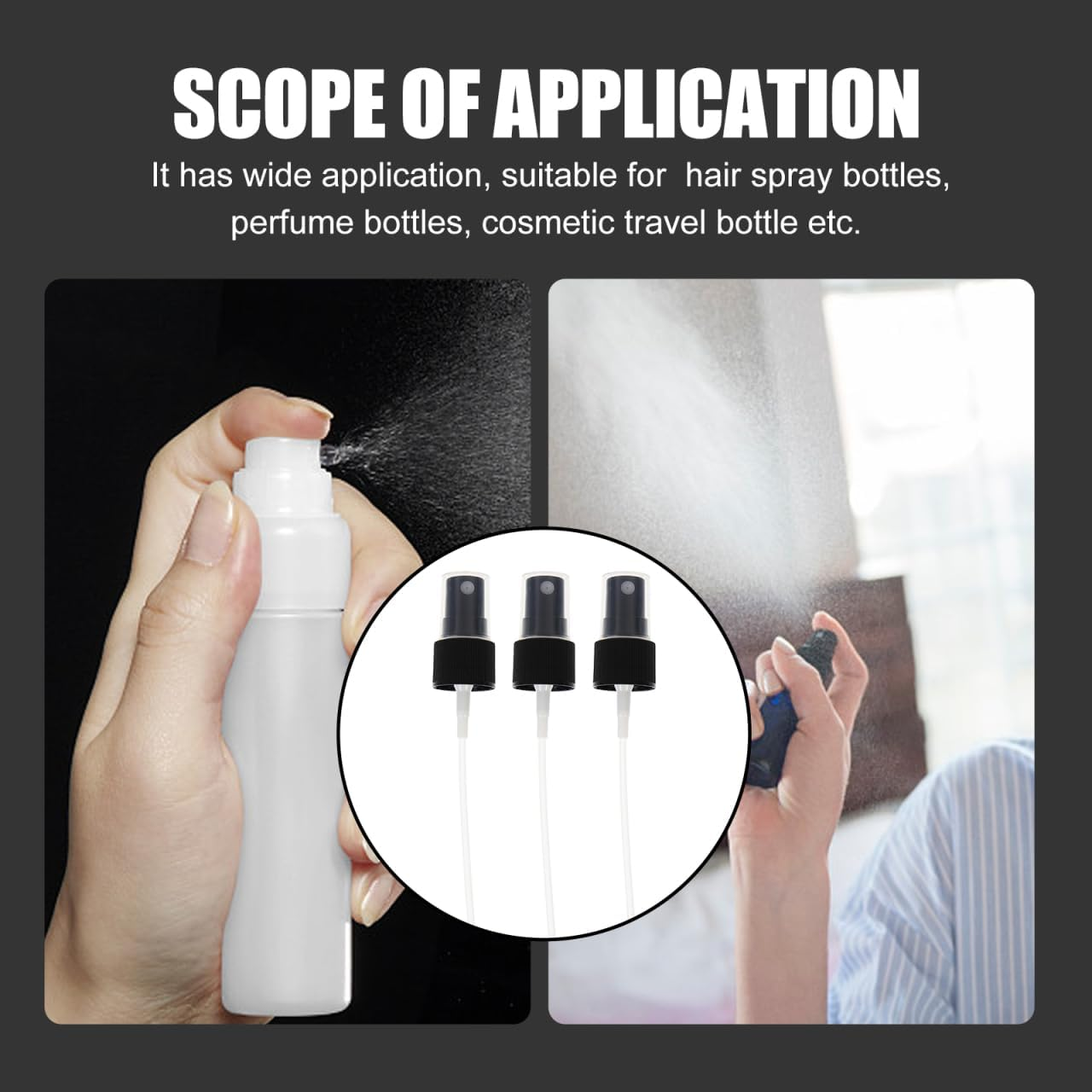 Garneck 40Pcs Spray Bottle Top Replacement 20Mm Fine Mist Spray Nozzles Reusable Pump Heads for Toner Perfume Essential Oils and More image number 2