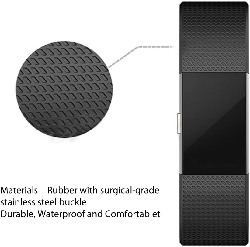 Watch Band Strap for Fitbit Charge 2, Classic Soft TPU Silicone Adjustable Replacement Bands Fitness Sport Bracelet Strap for Fitbit Charge2 image number 2