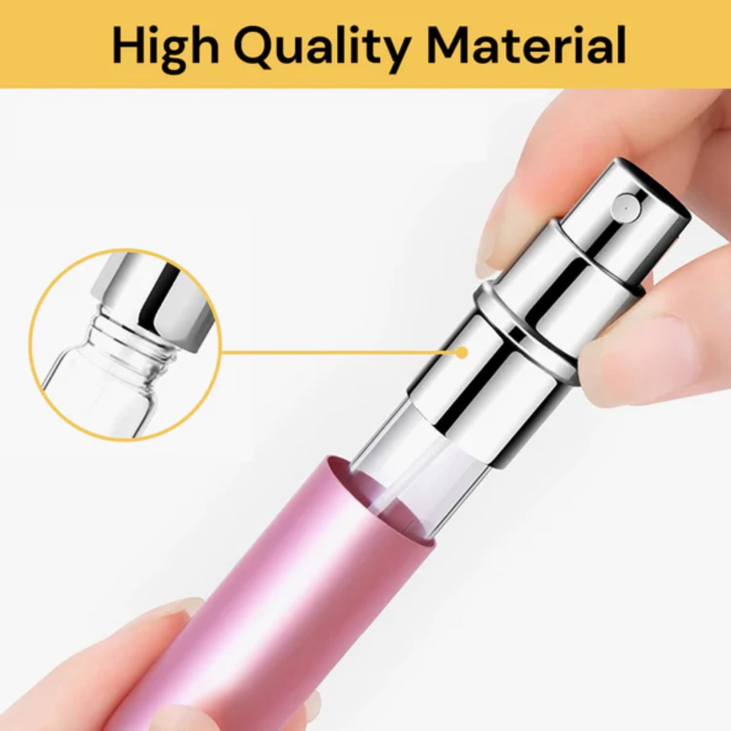 EZONEDEAL Mini Refillable Perfume Portable Atomizer Bottle Refillable Perfume Spray, Refill Pump Case for Traveling and Outgoing 5 ML (Silver) - Rose Gold image number 4
