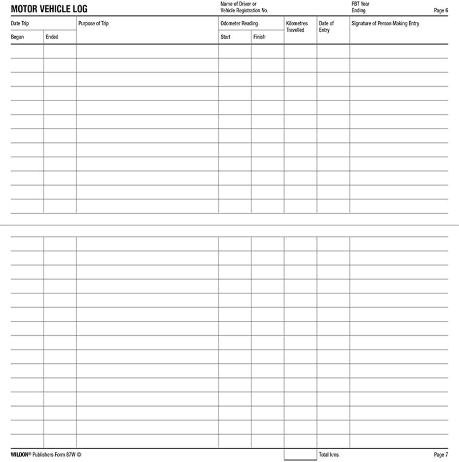 Wildon 87W Vehicle Log Book image number 1