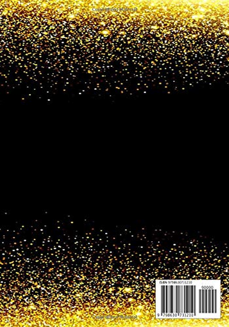 F: Music Notebook - Blank Sheet Music Notebook: Initial Monogram Letter F College Ruled Notebook: 12 Large Staves per Page, 110 Pages, 7X10 Inch - Printed Glitter Black and Gold , Notebook Journal