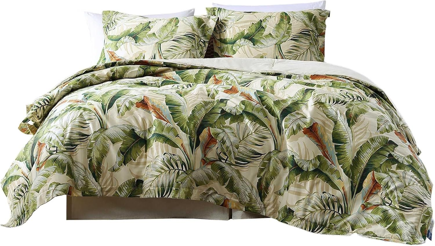 Tommy Bahama - California King Comforter Set, Cotton Sateen Bedding with Matching Shams & Bedskirt, Home Decor for All Seasons (Palmiers Green, California King) image number 6