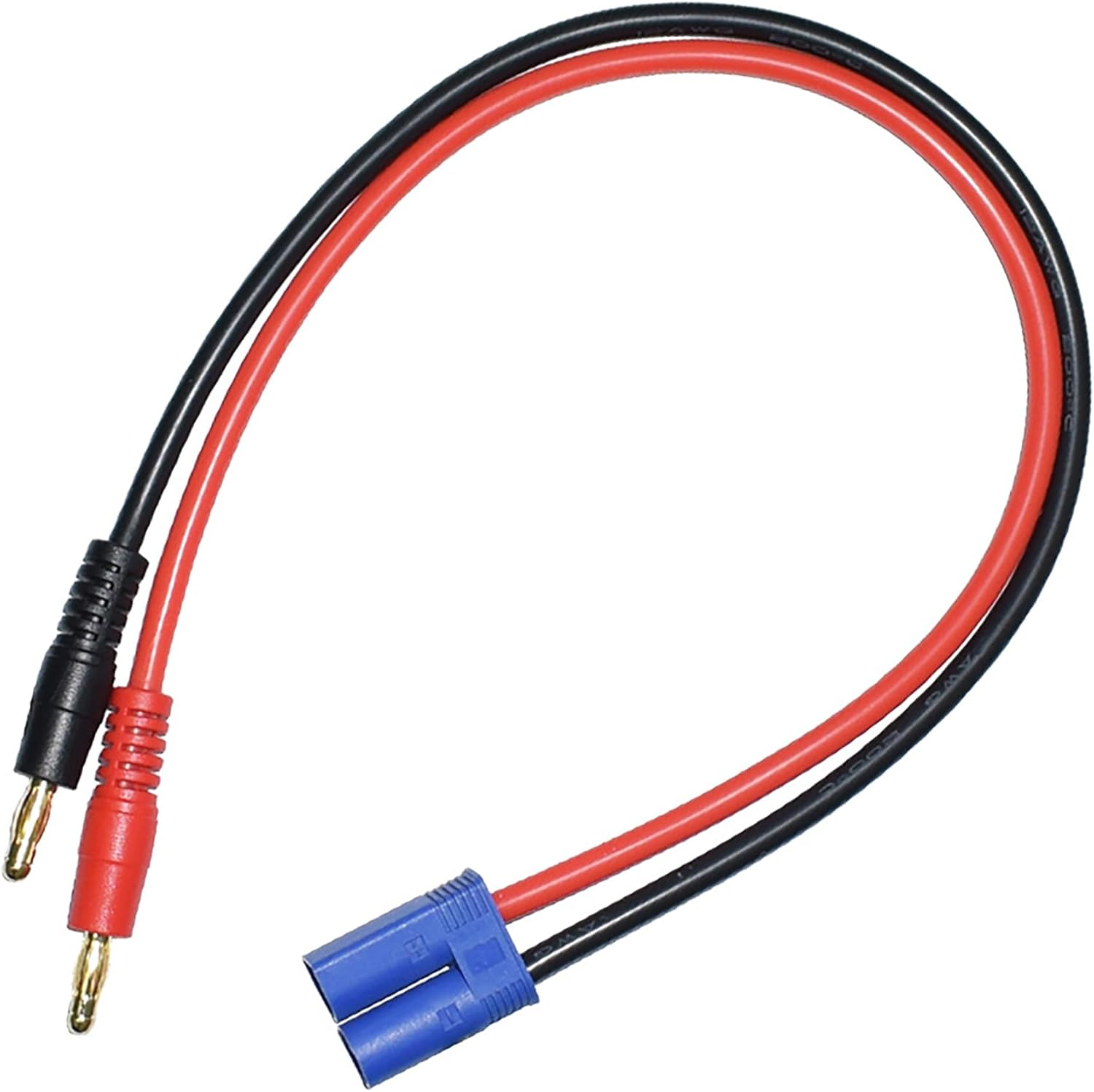 Tunghey 2Pack EC5 Connector Male to 4Mm Banana Bullet Plug 12AWG Silicone Battery RC Balance Charge Cable Lead Adapter 30Cm image number 5