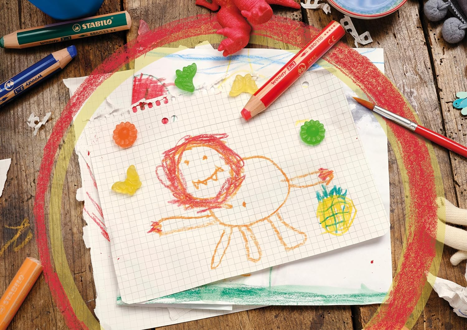 STABILO Woody 3 in 1, 18Er Etui Mit Pinsel, Spitzer, Pastellfarben image number 6