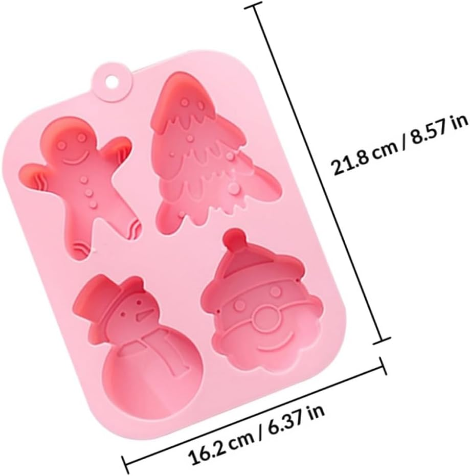 Yardwe 2Pcs Non-Stick Christmas Cake Mold Silicone DIY Baking Molds for Kitchen Christmas Decoration