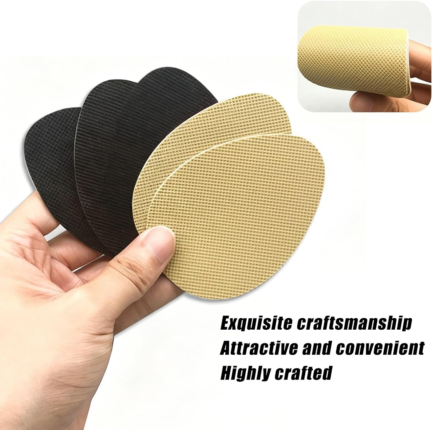 Non-Slip Shoe Pads Self-Adhesive Anti-Slip Sole Sticker Protector - Premium Odorless Silicone Non Skid Grips for High Heels with Heel Grips, 4 Black and 4 Beige, 2.5X3.5X0.06 Inches image number 1