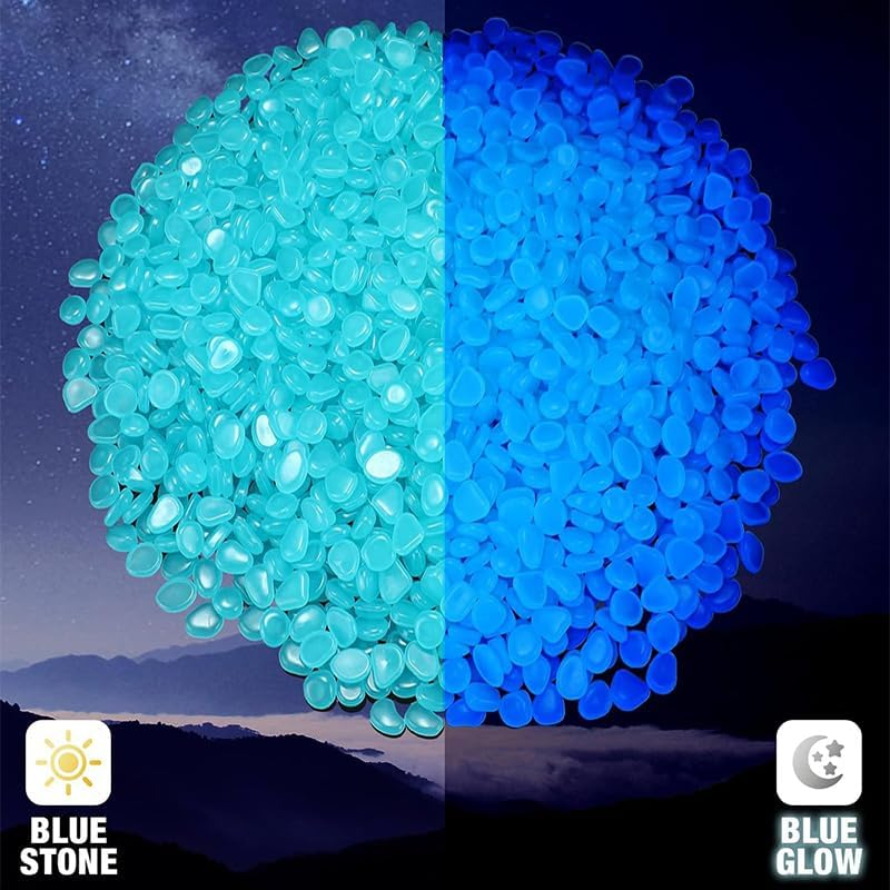 Glow in Dark Rocks,200Pcs Long Term Glowing Decorative Stone,Luminous Stones,Glow in the Dark Pebbles,Glowing Rocks Decor Stones for Fish Tank Aquarium Indoor Outdoor Yard Decor Garden (Mix) image number 1