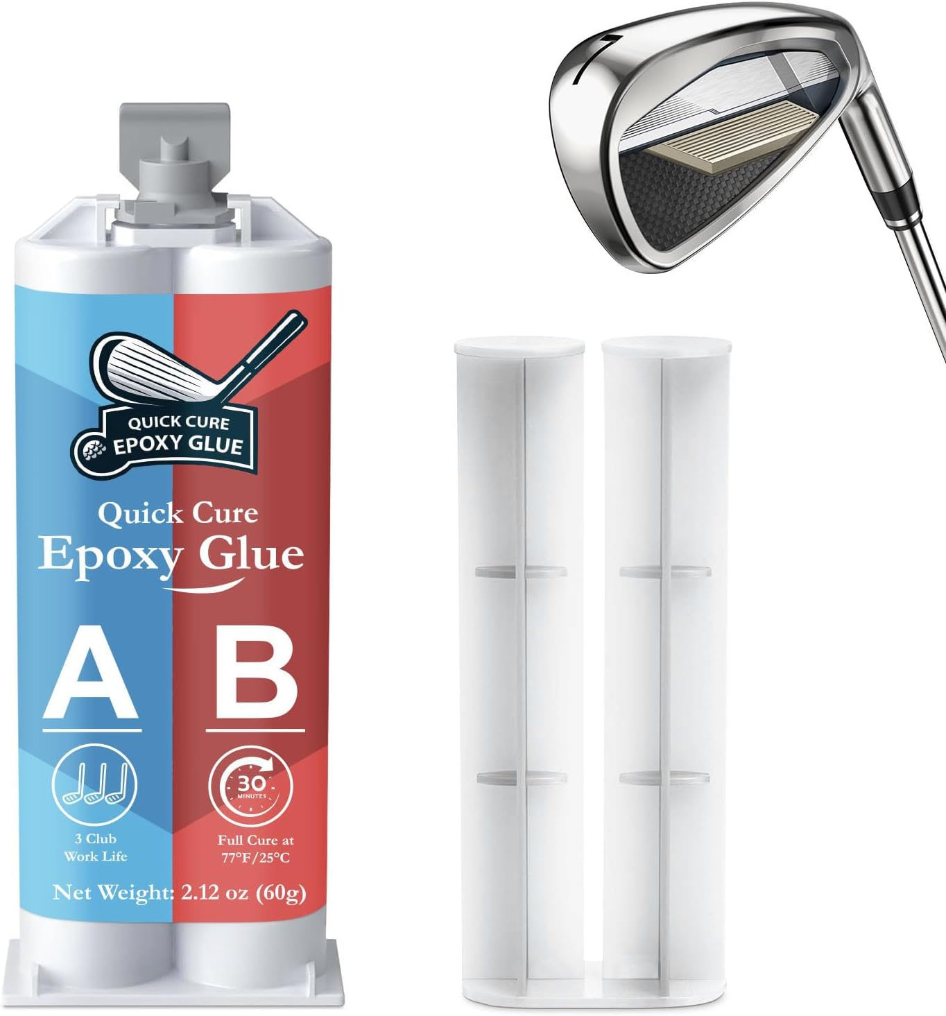 INNOVAYOU Quickly Cure Golf Club Epoxy 2.11Oz, Quick Cure Transparent Durable Golf Glue, Golf Shaft Epoxy Used to Repair All Clubs, Heads, Drivers, Putters and Irons image number 1