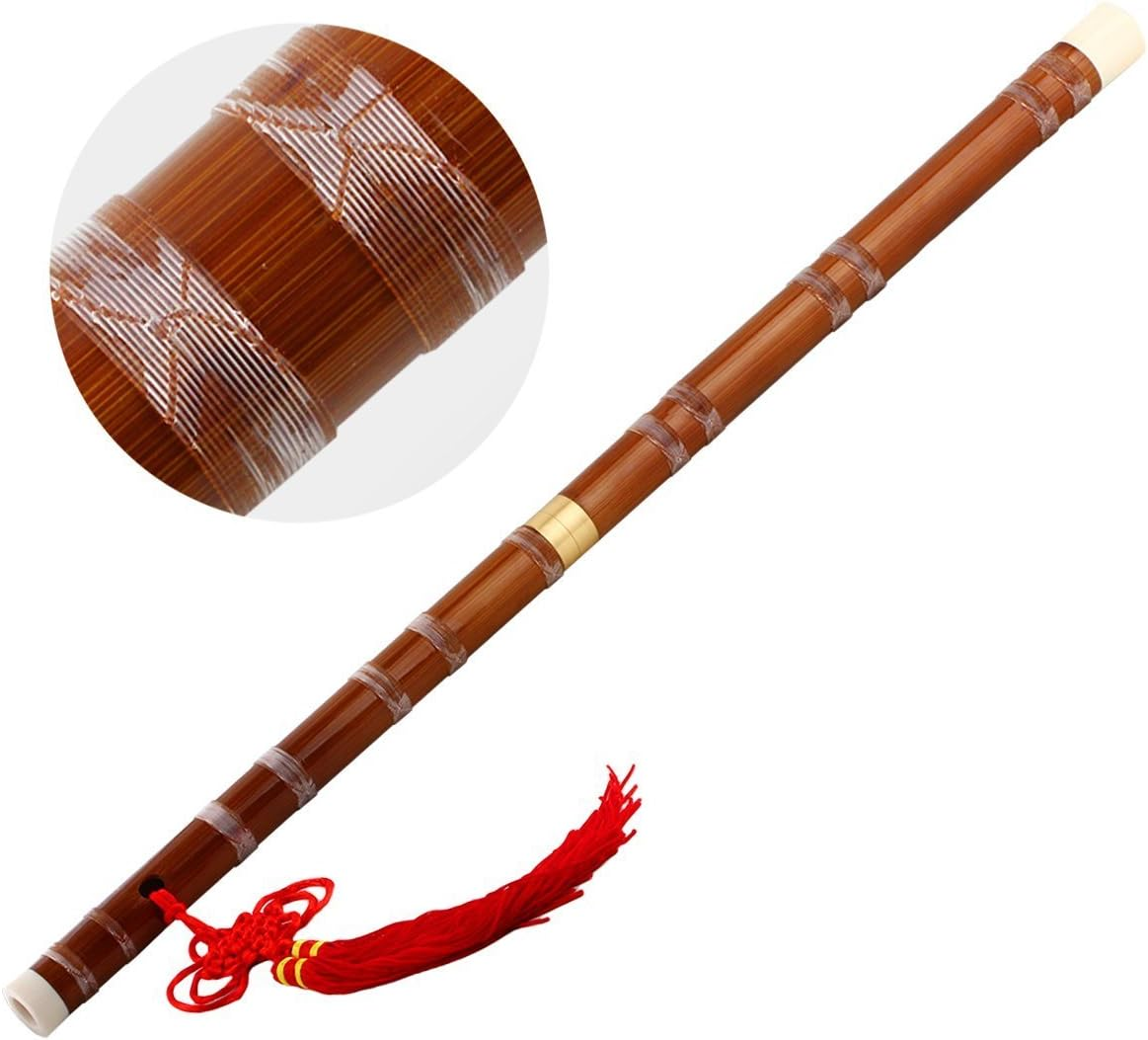 Traditional Handmade Chinese Musical Instrument Bamboo Flute Dizi in D Key 1 Pcs image number 3