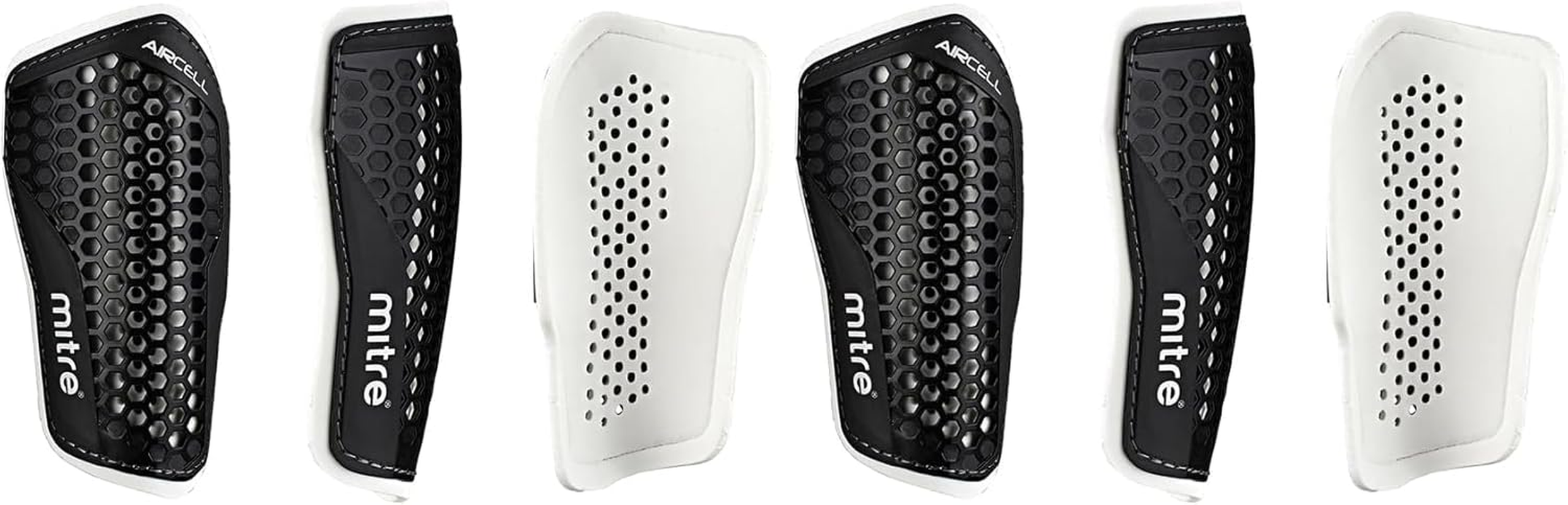 Mitre Aircell Football Shin Pads | Extremely Breathable | Impact Protection | Lightweight Shin Guard