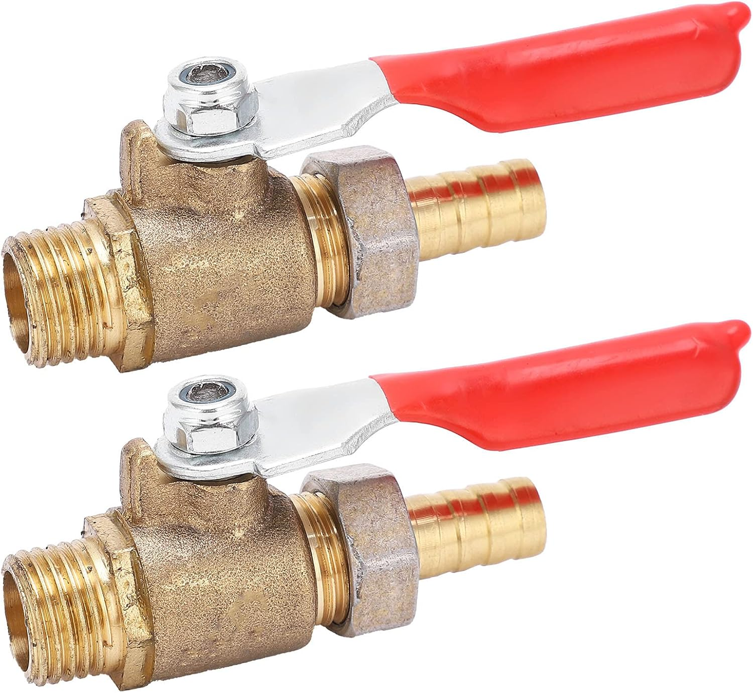2 Pcs Shut off Valve, 1/4In Thread Connection Ball Valve, Brass with Air Nozzle for Air Compressor Accessories image number 2