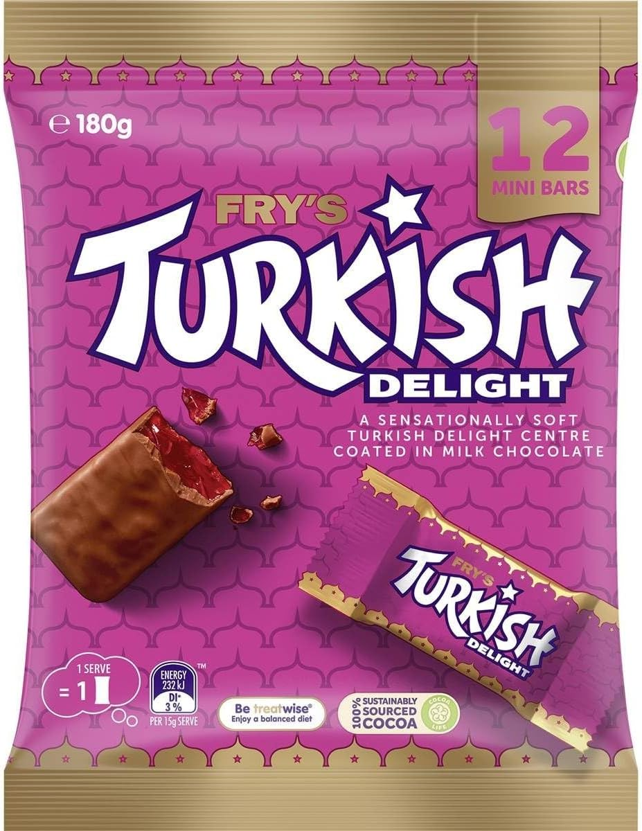 Cadbury Dairy Milk Frys Turkish Delight Chocolate Share Pack 180 G image number 2