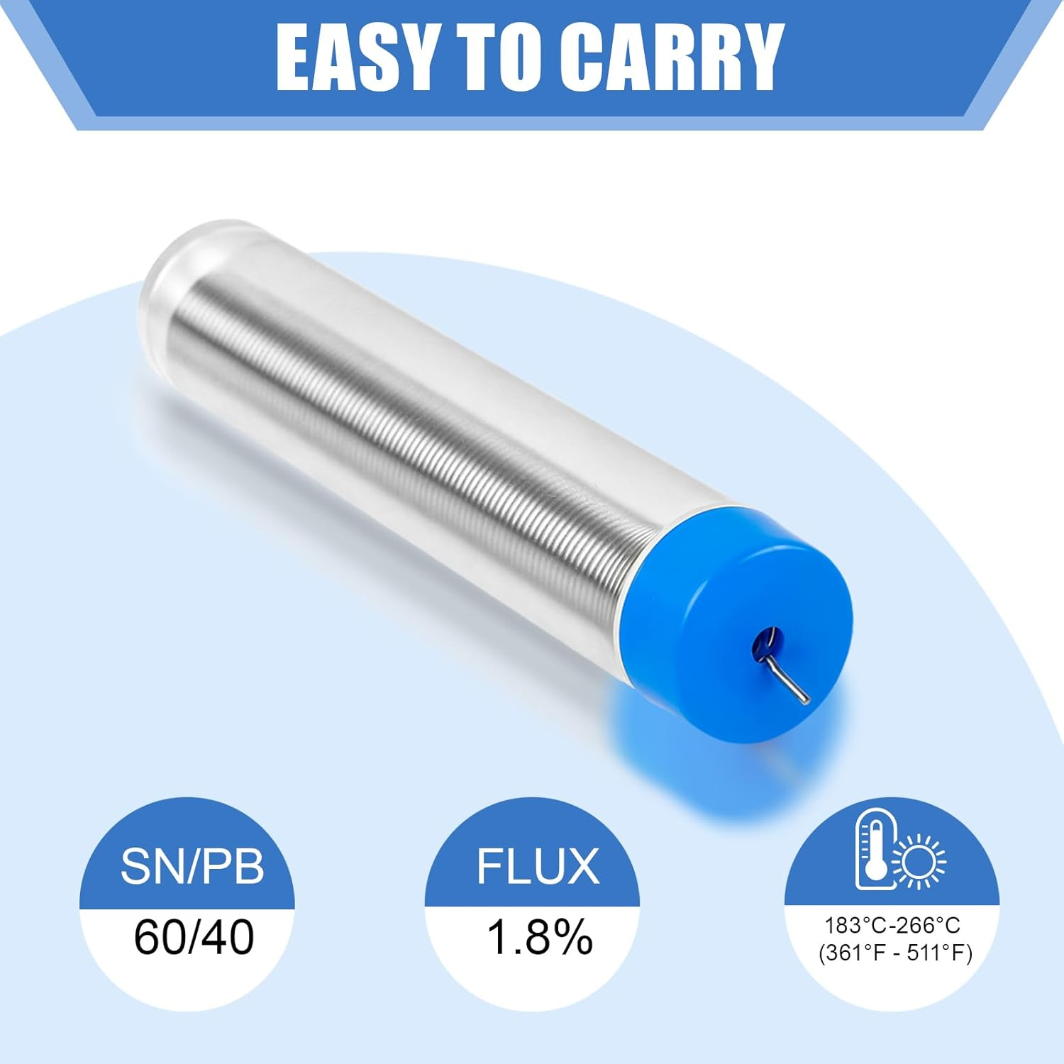 60/40 Solder Wire, 4 PCS Rosin Core Solder, Soldering Wire for Stained Glass, Electrical Soldering, Components Repair (2P 0.8Mm/12G and 2P 1Mm /15G) image number 6