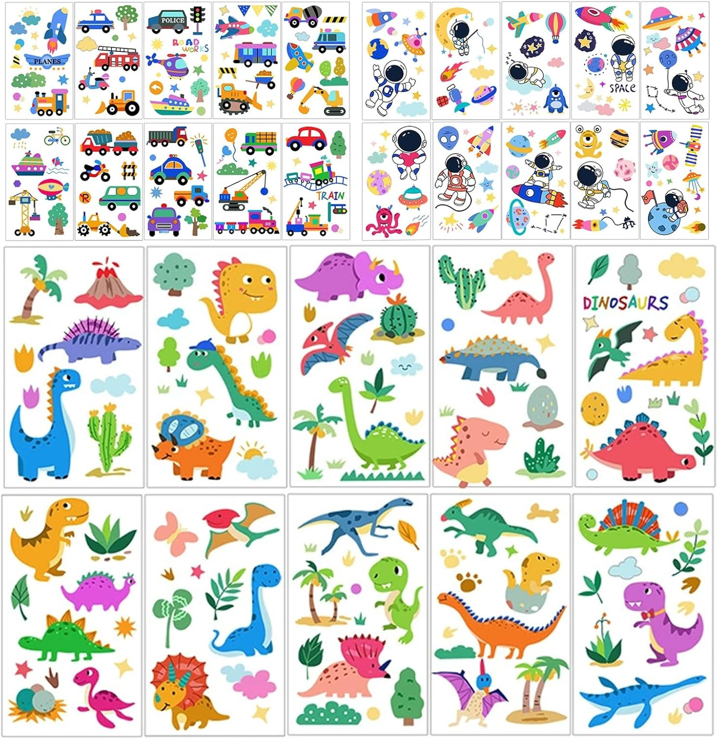 Tattoo Stickers for Kids, 30 Sheets Temporary Fake Tattoos Stickers, Safe Face Body Waterproof Decals for Parties, Halloween and Costume Play (Boy) image number 6