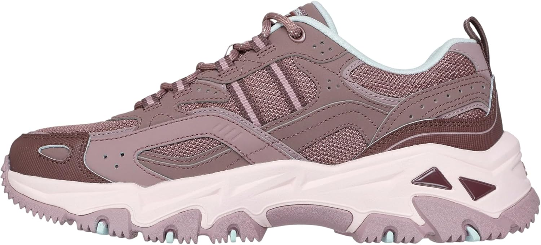 Skechers Womens D'Lites Hiker Echo Lake Dark Mauve Trail Hiking Athletic Shoes