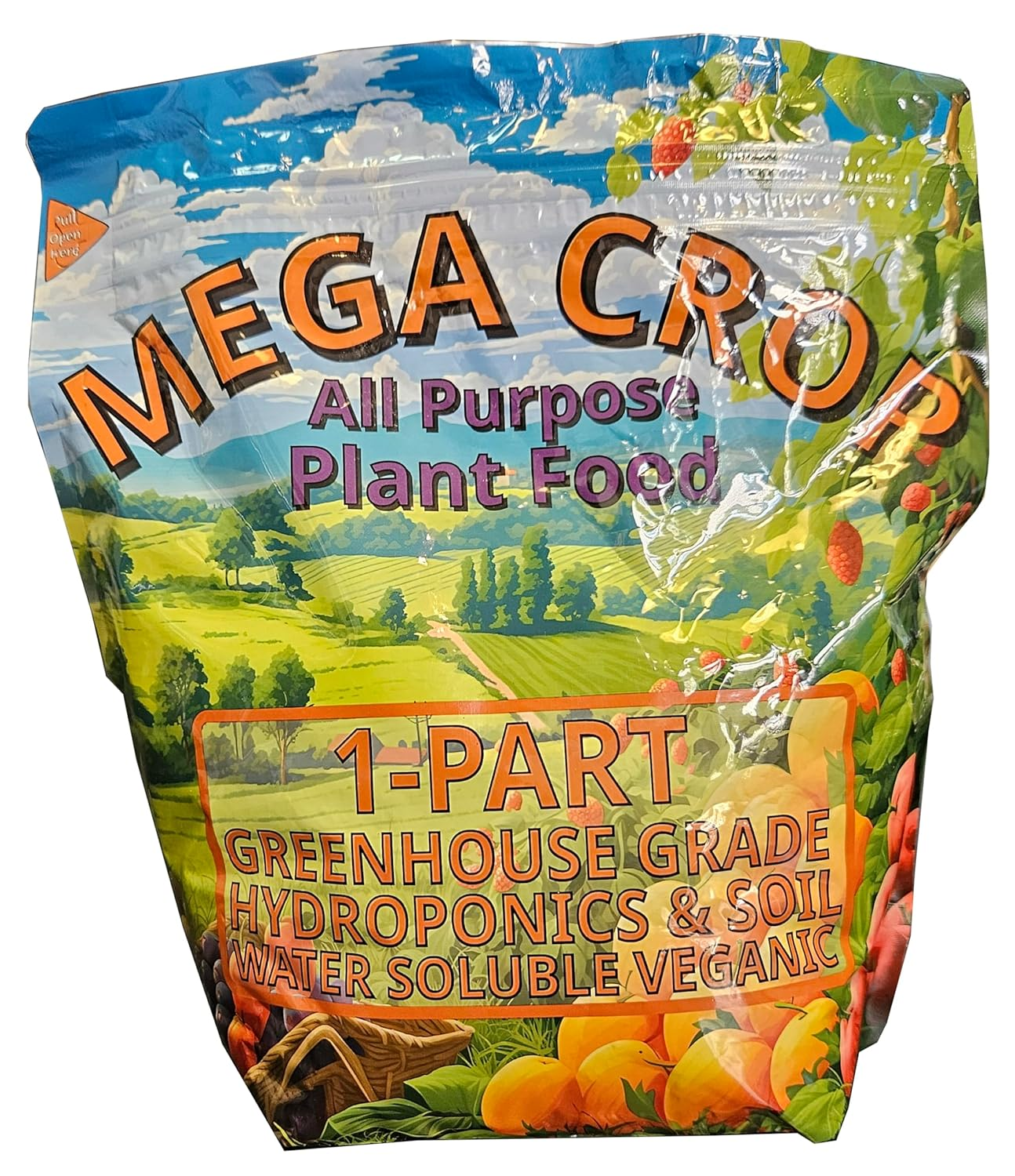 Mega Crop 1-Part Complete Hydroponic and Soil Base Nutrient for Plants with Organics (400G)