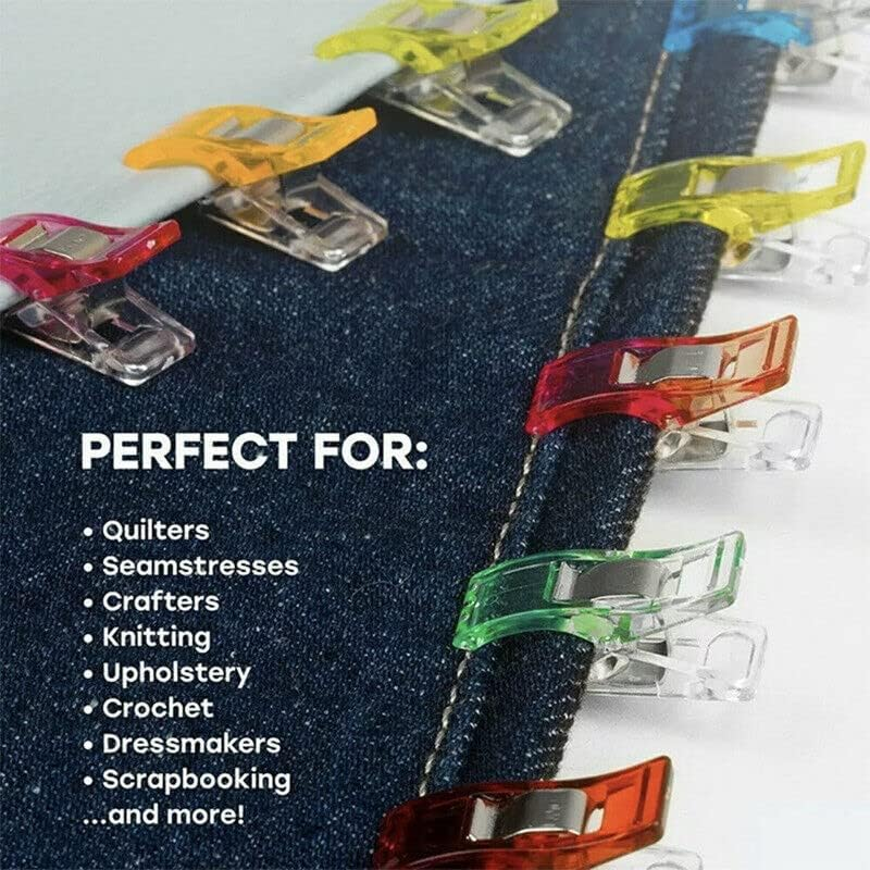 50Pcs Wonder Clips Craft Sewing Quilting Crochet Plastic Colourful Tool DIY, Durable with Marking Lines (5Mm/7Mm/10Mm) - Colourful (50Pcs) image number 3