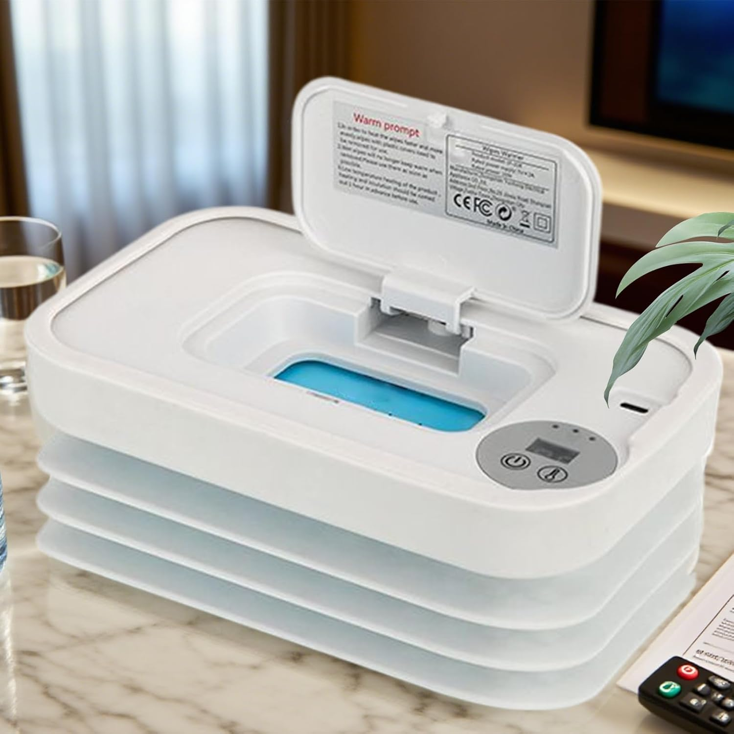 Wipe Warmer for Baby, Portable Wipe Warmer and Dispenser Cordless, Rapid Heating Baby Product for Road Trips Business Trips Car Camping image number 5