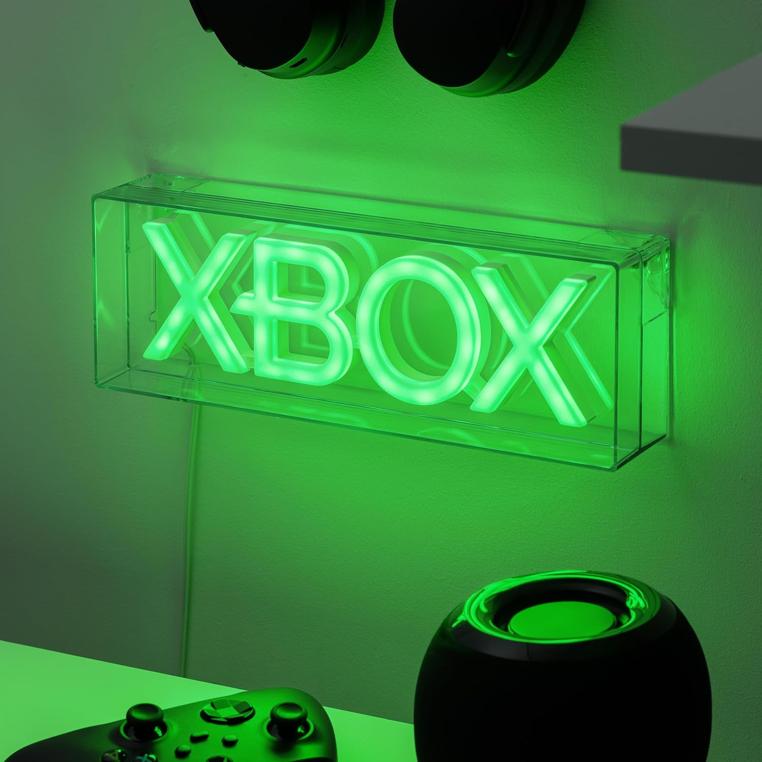 Xbox Logo LED Neon Light - Officially Licensed Free Standing or Wall Mountable Light Sign - Game Room Accessories & Decor for Gamers | Paladone