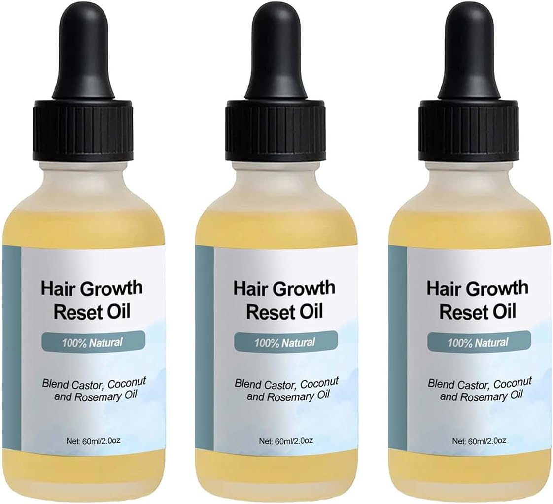 Hair Growth Oil, Hair Growth & Reset Oil, Rosemary Hairs Care Essential for Dry Damaged Hair, Scalp Nourishing Serum, Non-Greasy, Quick Absorption (2Pcs)