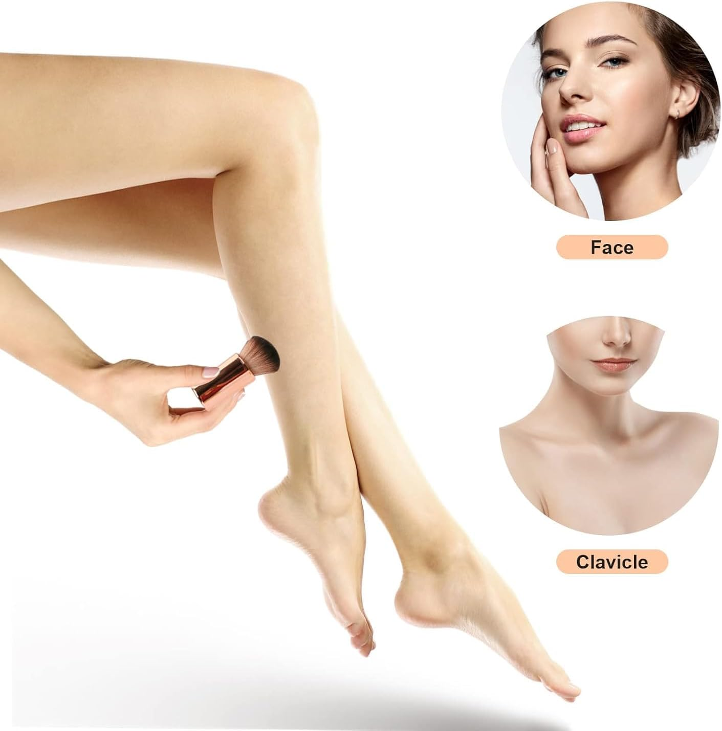 Self Tanning Brushes, 3PCS Liquid Foundation for Self Tan Brush Applicator Body Makeup Brushes for Self Tanner Body Face (Rose Pink, Gold,Black) image number 3