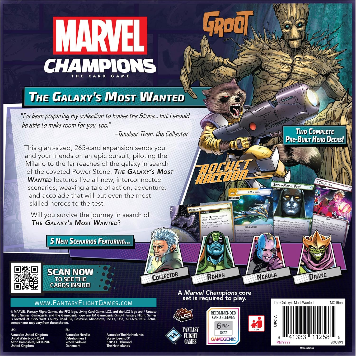Fantasy Flight Games Marvel Champions LCG the Galaxys Most Wanted Expansion Card Game) image number 1