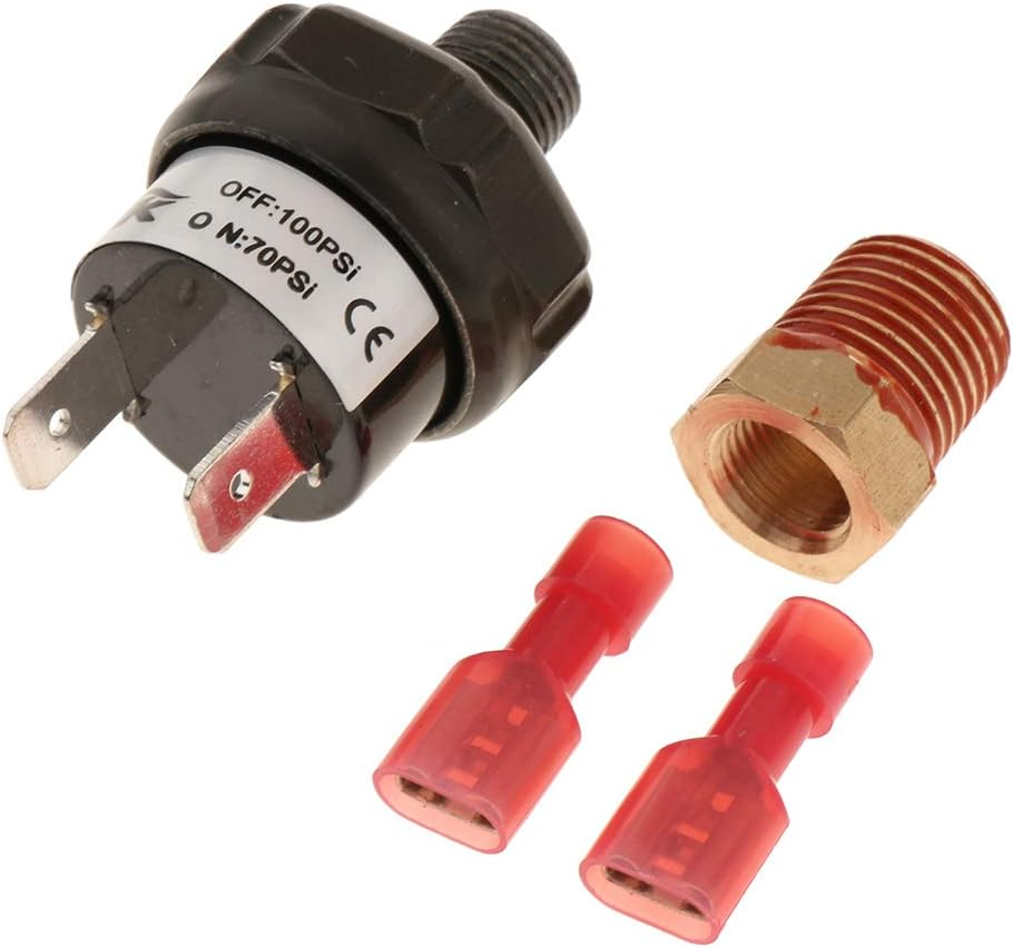 12V Heavy Duty 70 PSI Pressure Switch Valve Tank Mount for 12 Volt Compressor Air Horn Presssure