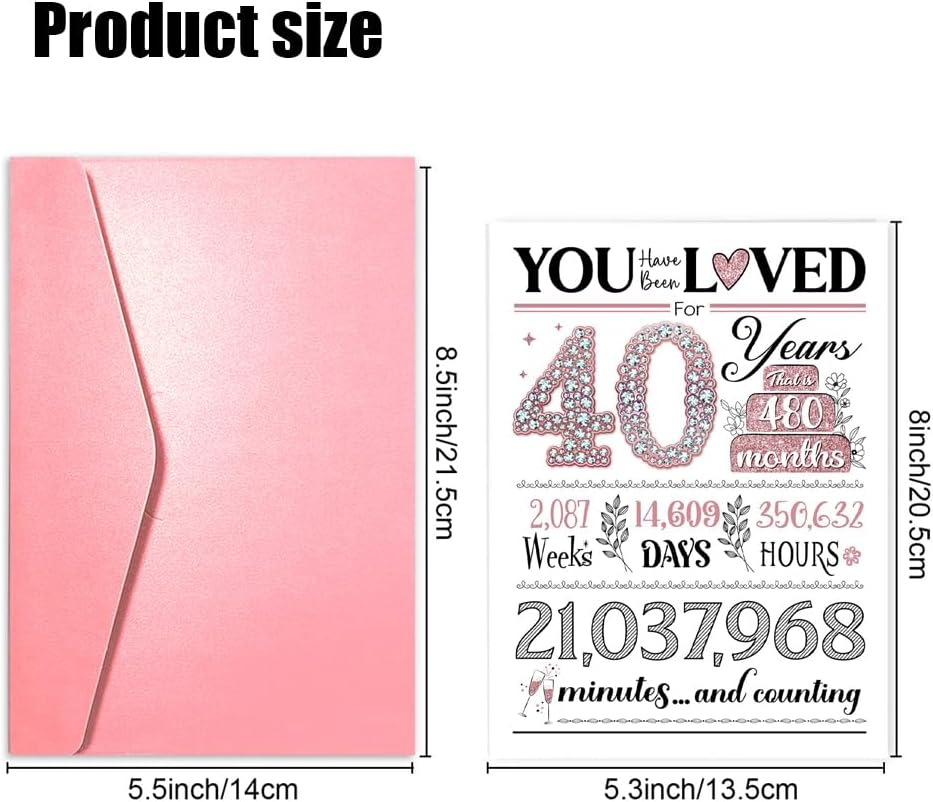 Geli Birthday Card,Funny 40Th/18Th Card,Happy 40Th/18Th Birthday Decorations for Wife or Dauther,40/18 Year Old Birthday Card Gifts for Sister Friends (40Th) image number 3