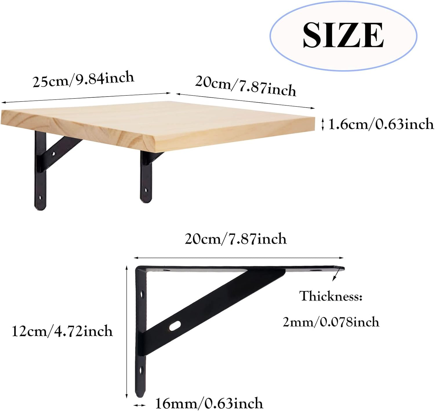 2 Pack Wall Mounted Cat Climbing Step Shelf Cat Hideaway Platform Climber Wooden Cat Step Cat Wall Furniture for Indoor Cat Playing Jumping Lounging 7.87 X 9.84 Inch / 20 X 25Cm image number 2