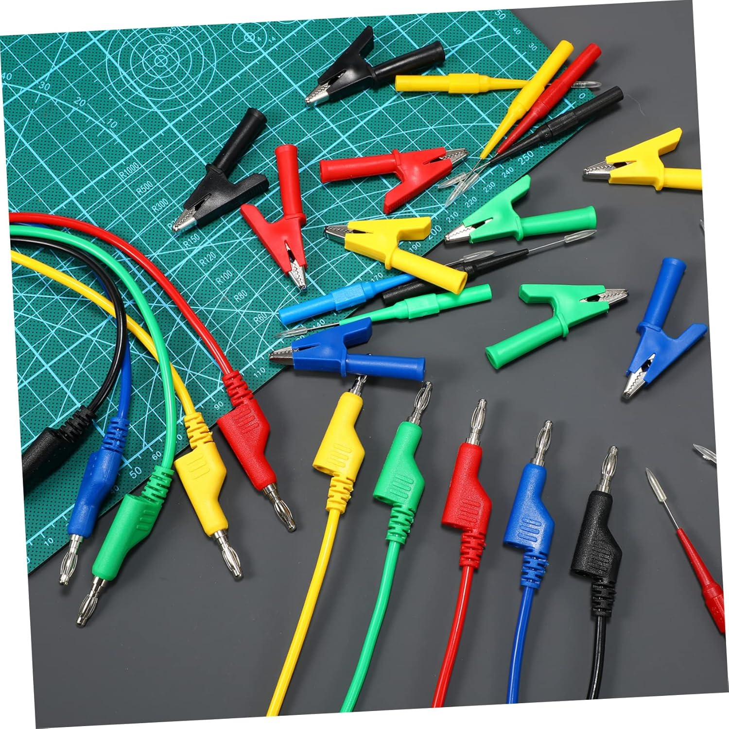 ROMISBABA Alligator Clips and Test Probes Electrical Test Leads Kit with Multimeter Banana Plug Wires, Suitable for Automotive and Electrical Equipment Testing image number 6