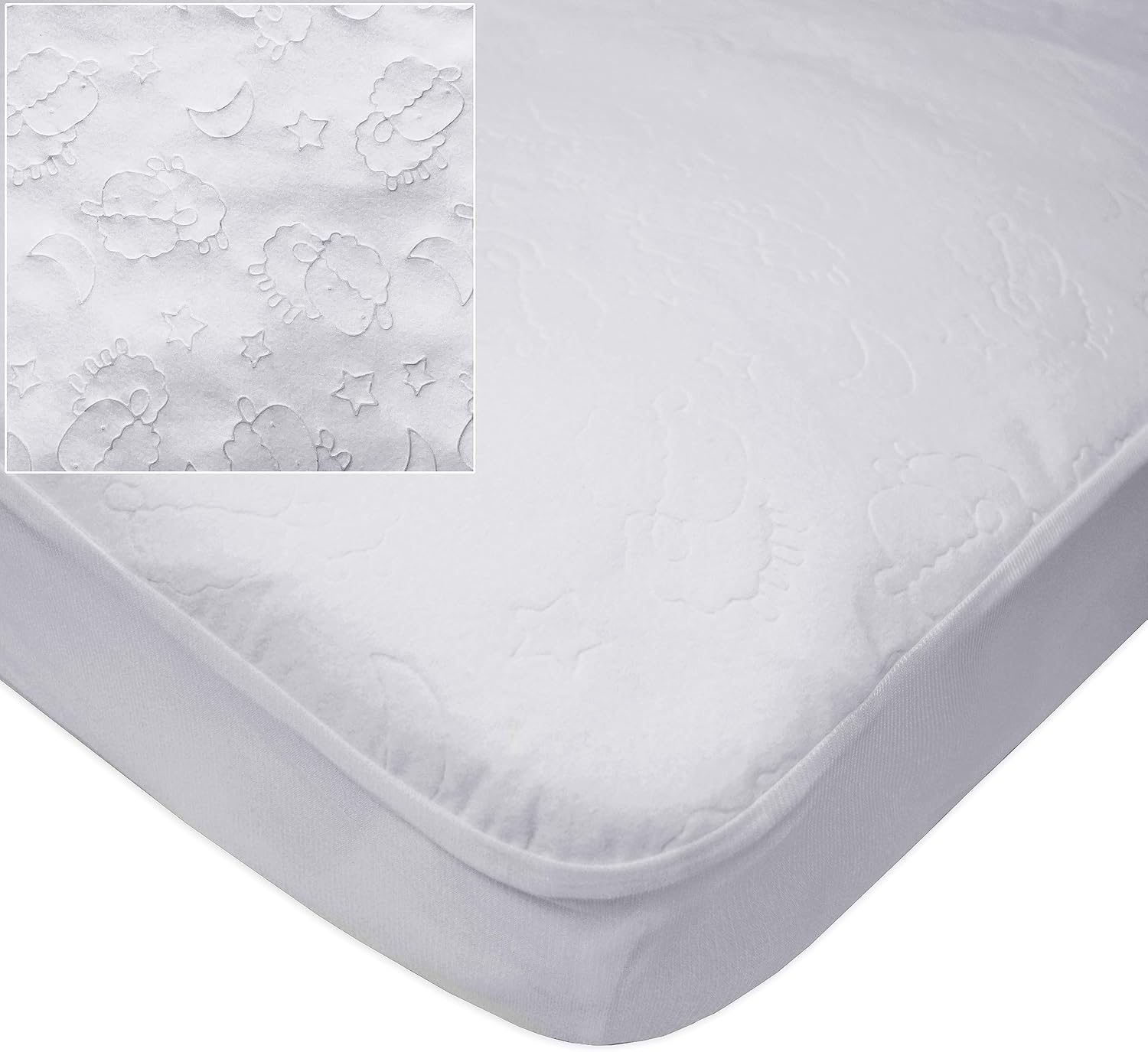 American Baby Company Waterproof Fitted Crib and Toddler Protective Mattress Pad Cover, White, for Boys and Girls image number 1