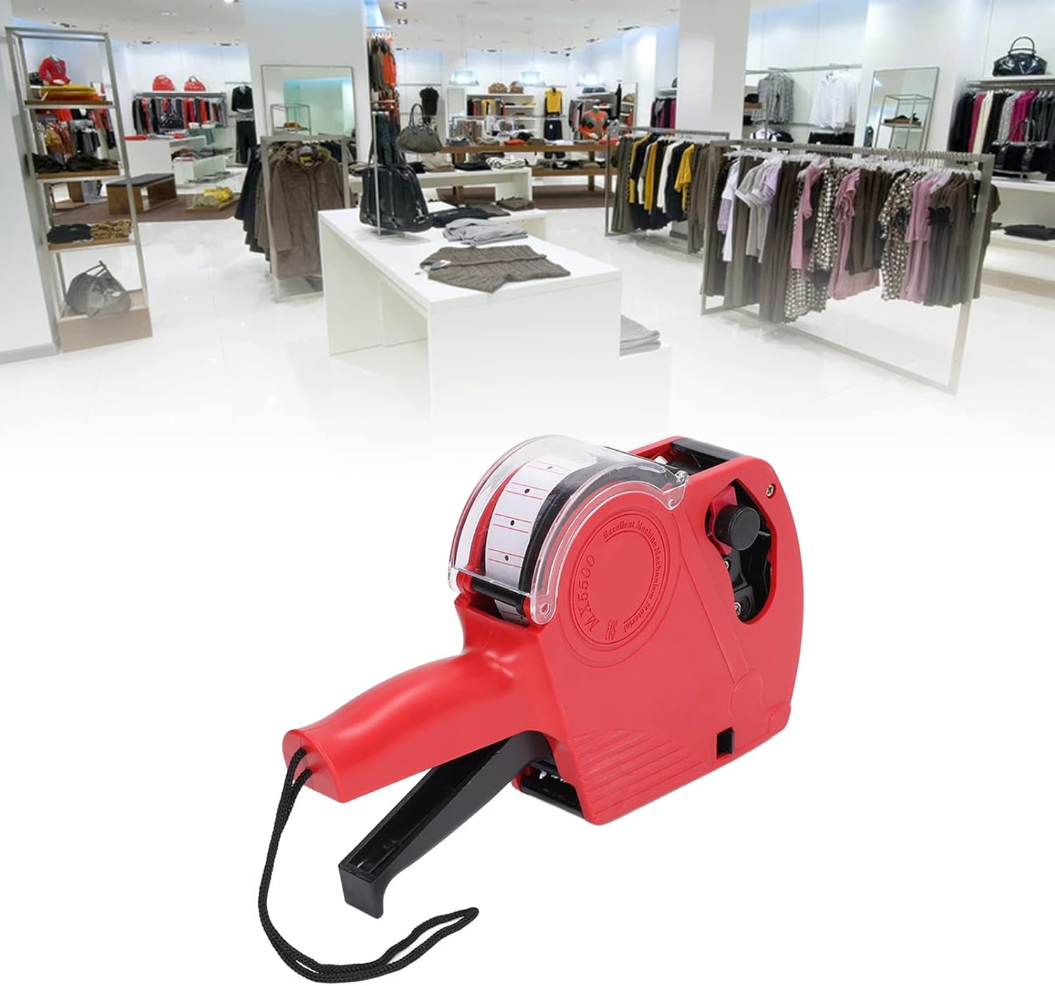 MX5500 8 Digits Price Tag Gun, Compact 1 Line Pricing Gun Numerical Tag Gun, Label Maker Pricing Label Gun Kit for Grocery Store, Store Marking, Warehouse, Retail & Office (Red) image number 4