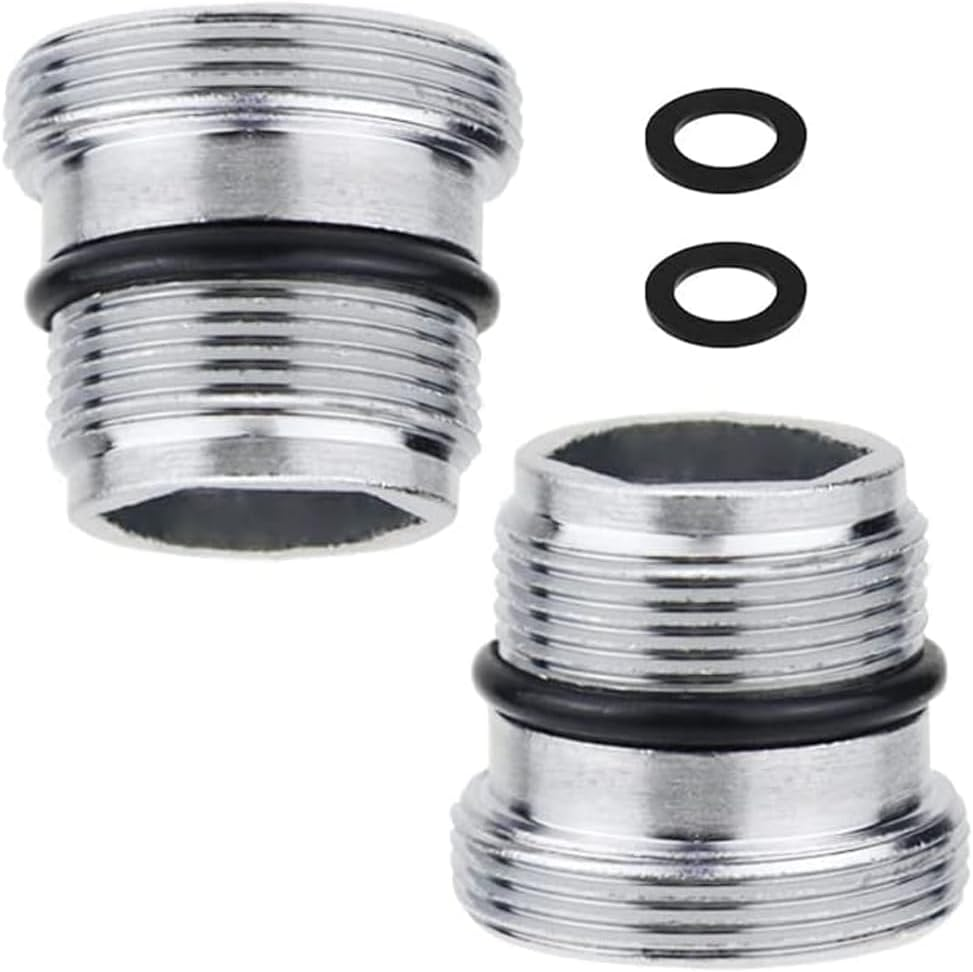 Pack of 2 Tap Adapter M18.5 to M22 Male Thread - Metal Tap Connector for Connecting Aerators to the Tap - Brass Thread Adapter for Male Thread Water Filter and More image number 1