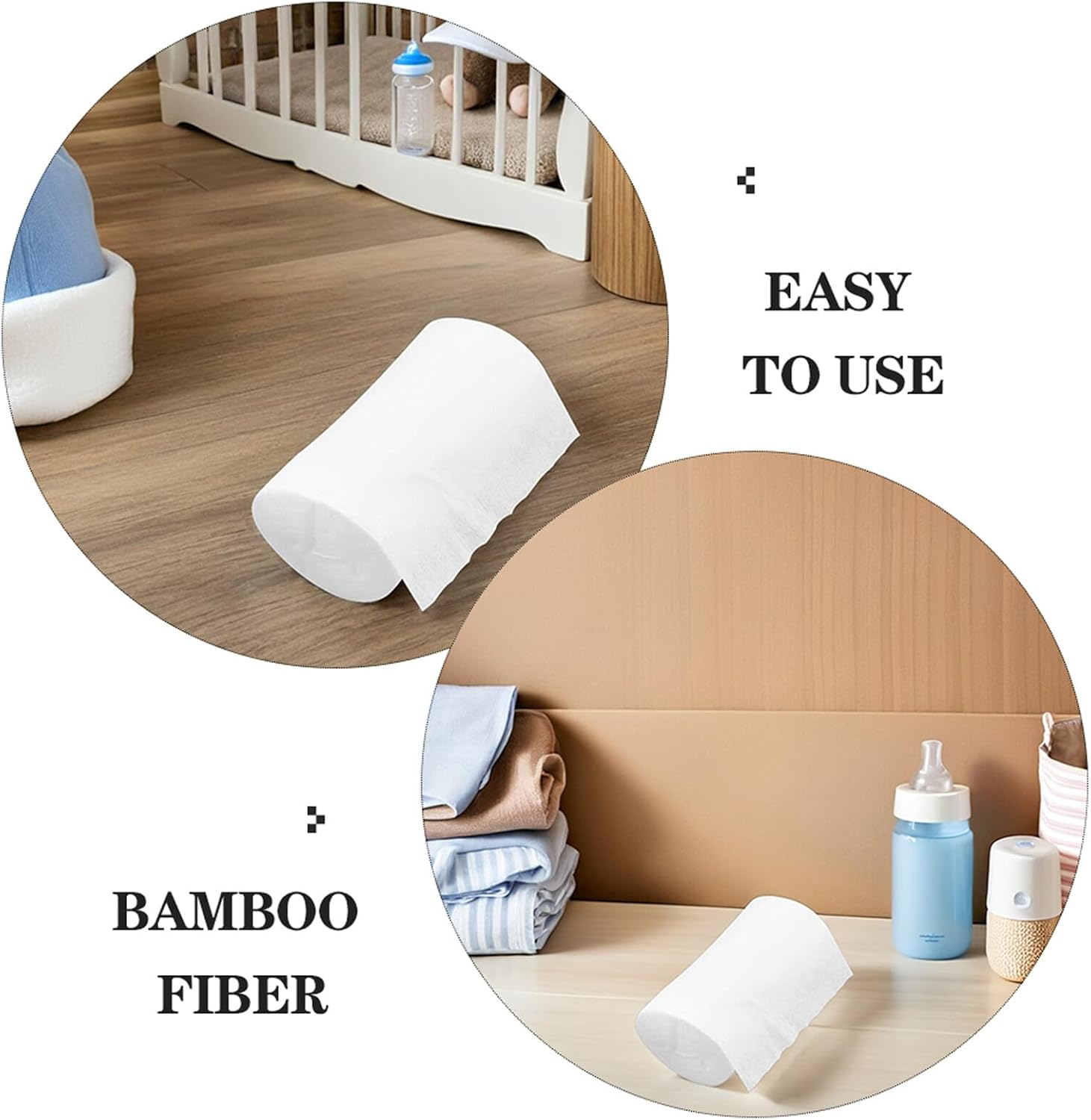 Gatuida 100Sheets Diaper Bamboo Liners Disposable White Pack for Newborn Nappies Always Pads image number 6