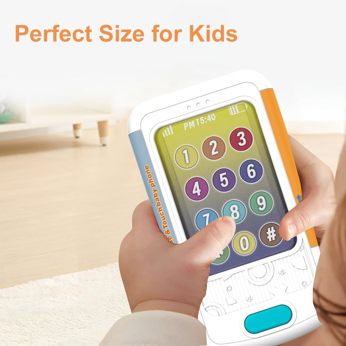 Baby First Smartphone Cell Phone with Sounds and Light, Realistic Swipe Phone Toy Fun Early Learning Musical Toy for Boys and Girls Infant