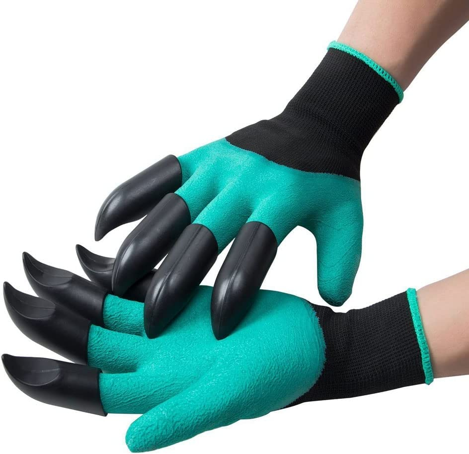 Garden Gloves with Fingertips Claws for Women and Men Outdoor Digging Gardening Planting Weeding Seed Protective Work Gloves image number 4