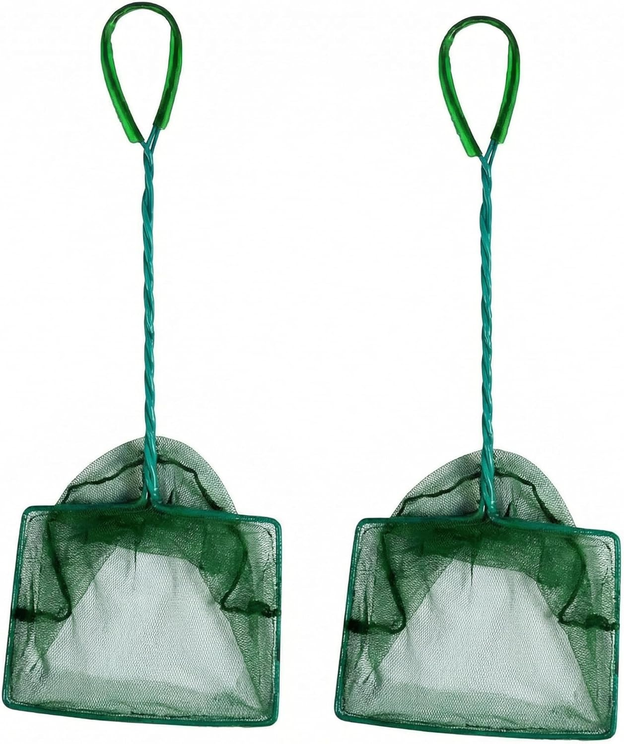 LEDON 2-Pack Fine Mesh Aquarium Fish Nets, 32Cm Small Fish Catcher Net for Shrimp, Fry, Tropical Fish - Safe Soft Green Nets for Freshwater & Saltwater Tanks, Ponds