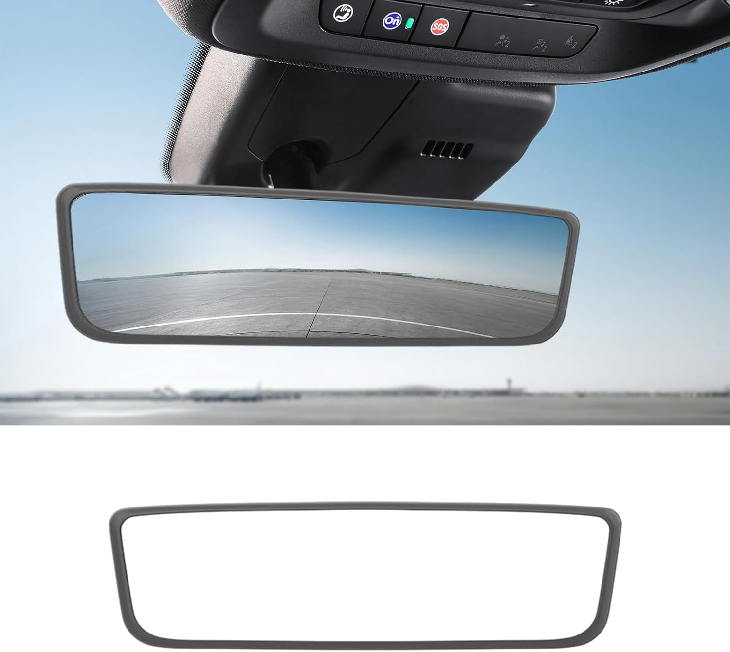 Ohleats Car Rear View Mirror Protector Frame, Silicone Auto Rearview Edge Protection Cover Compatible with Model 3 Model Y, Interior Rear View Trim Frame Decoration, Car Accessories (Pink)