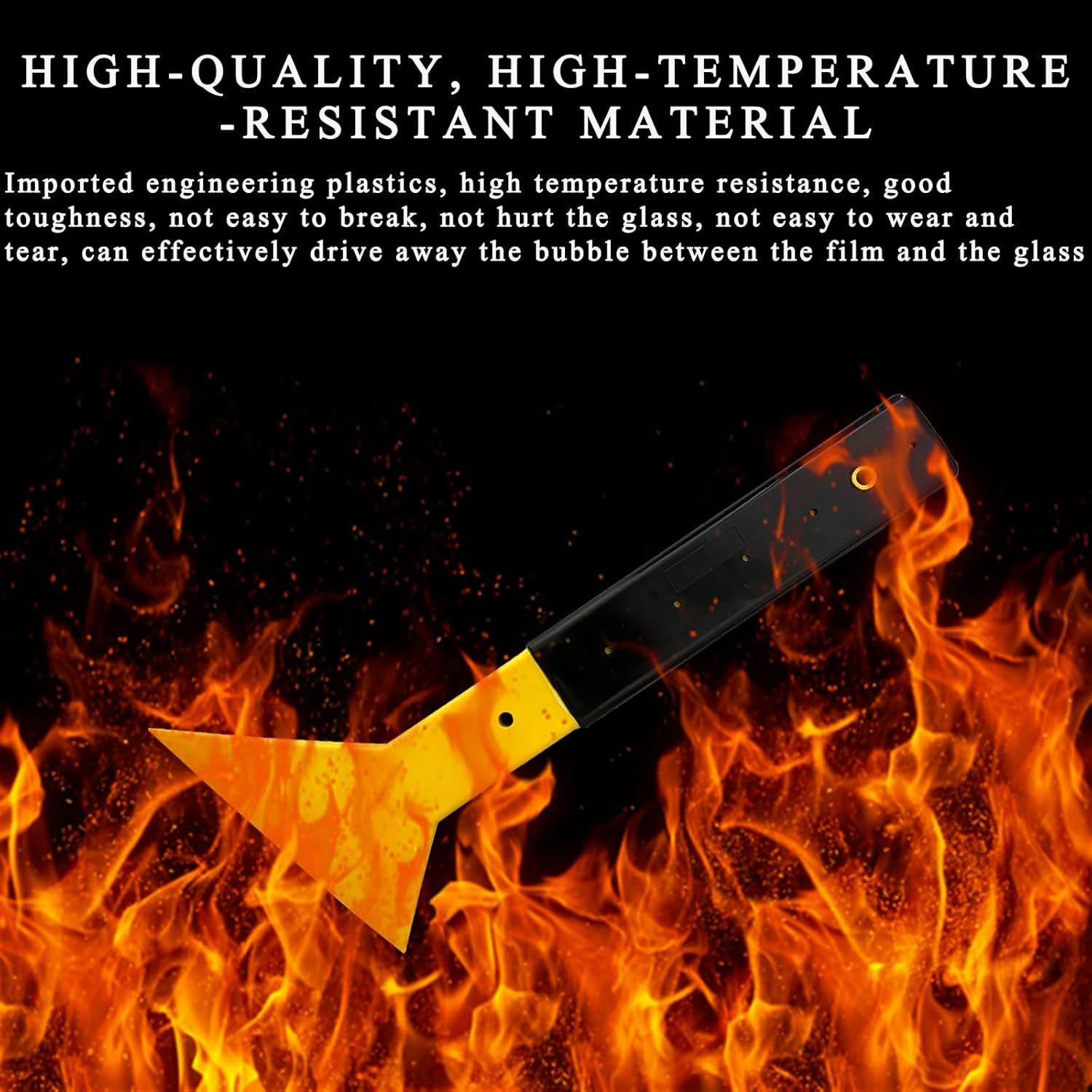 Dickno Window Tint Squeegee, Triangle Tinting Squeegee with Non-Slip Long Handle, Auto Vinyl Wrapping Tint Installation Scraper, Car Windshield Snow Frost Ice Removal & Cleaning Tool image number 1