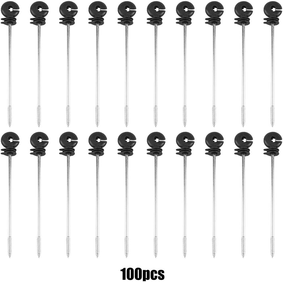 100Pcs Plastic Insulators Electric Fence Long Distance Threaded Insulators Suitable for Wooden Posts image number 3