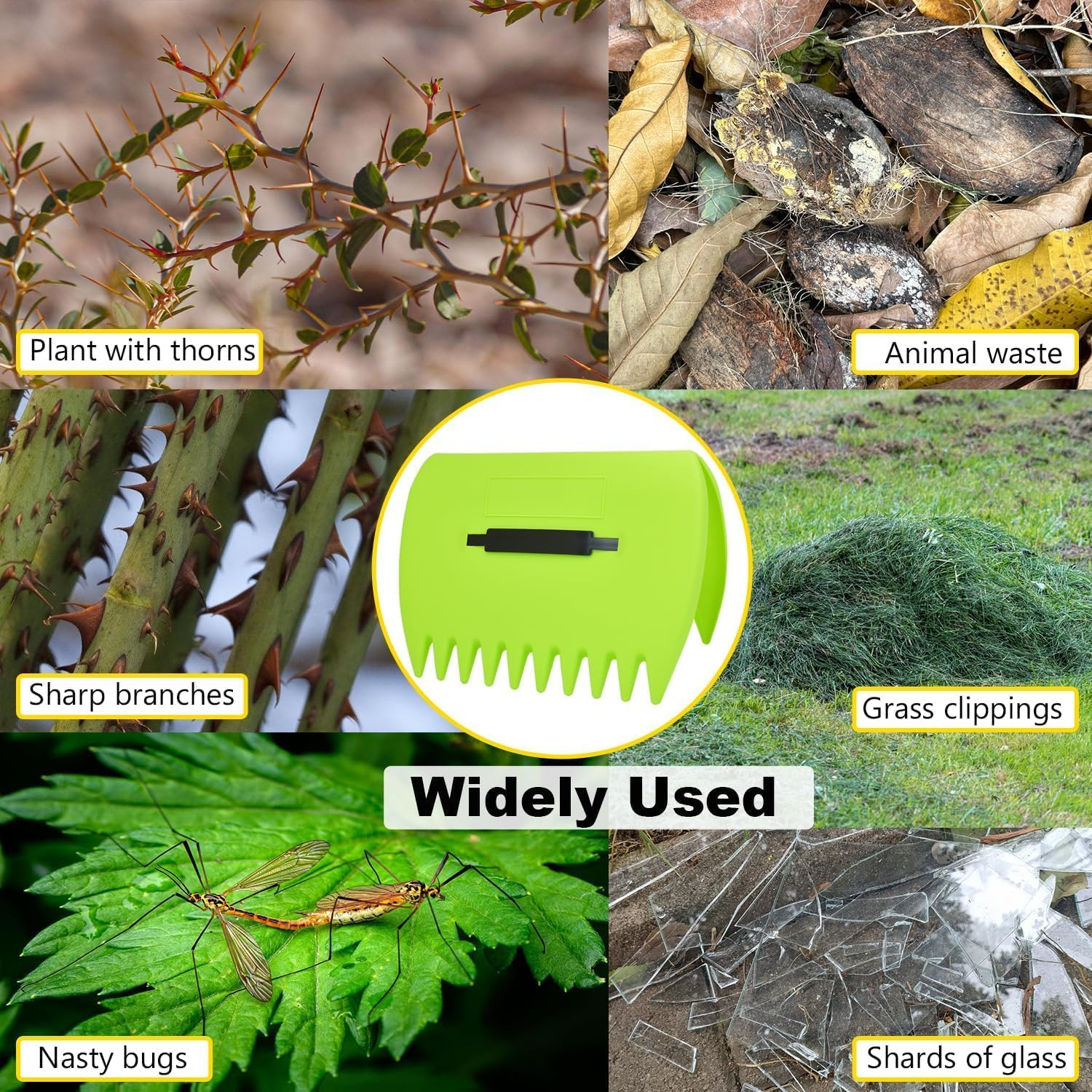 EOMECUIGAO Leaf Claws Hands Rake Scoop 2Pack Debris Removal Gardening Tool Weather Proof Garden Tool for Lawn Debris Removal Collecting and Clean-Up (Grass Green) image number 2