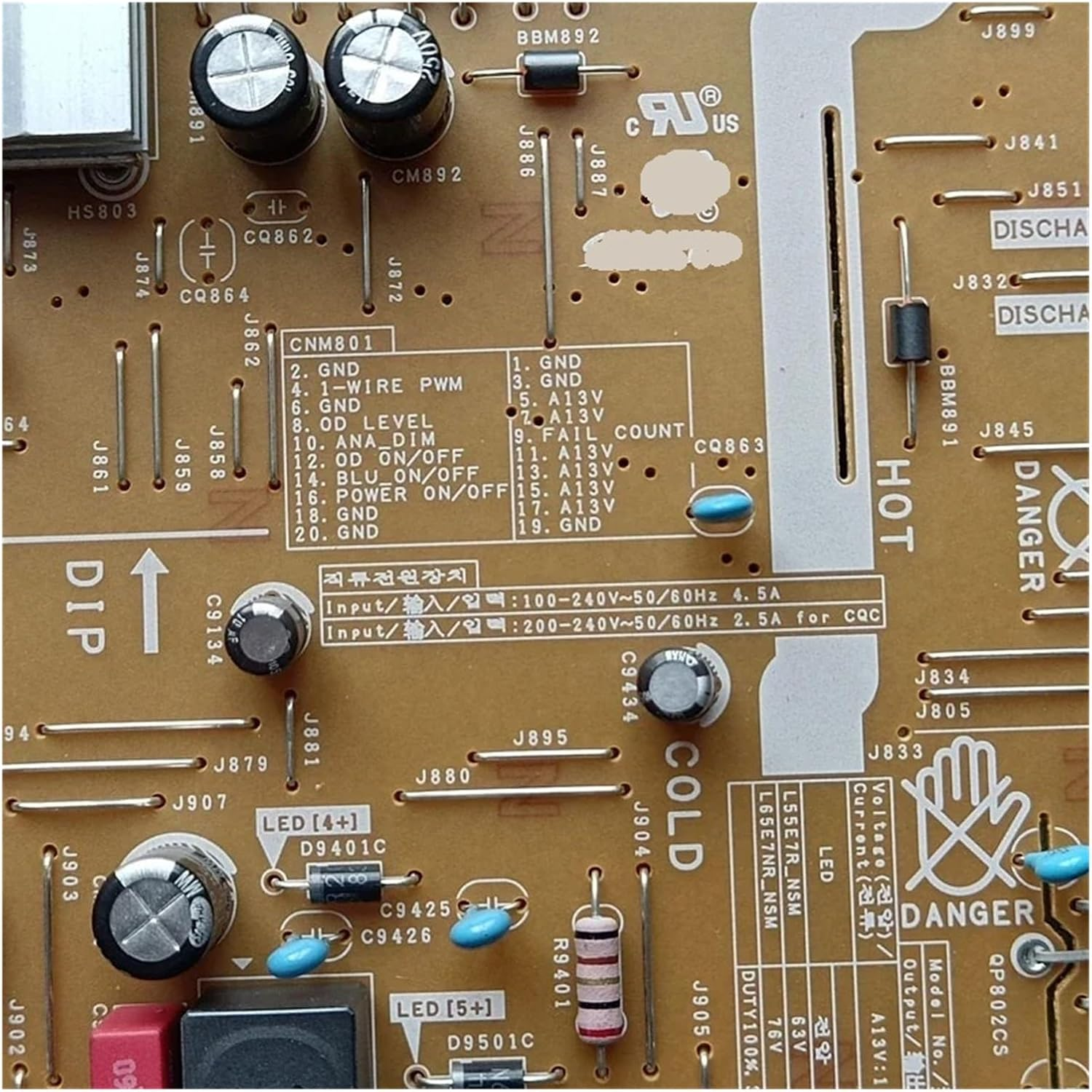 Replacement TV BN44-00878E Power Strip L65E7NR NSM PSLF215E10A BN4400878E, TV Replacement Part image number 1