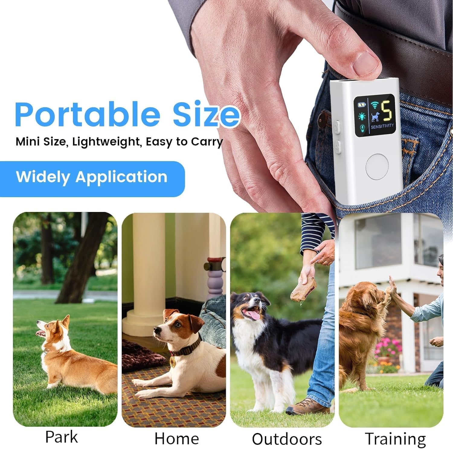 Anti Barking Device for Dogs, Multi-Functional Dog Bark Deterrent Devices up to 30 Ft Effective Control Range,3 Modes & LED Light Ultrasonic Dog Trainer,Safe for Human & Dogs image number 6