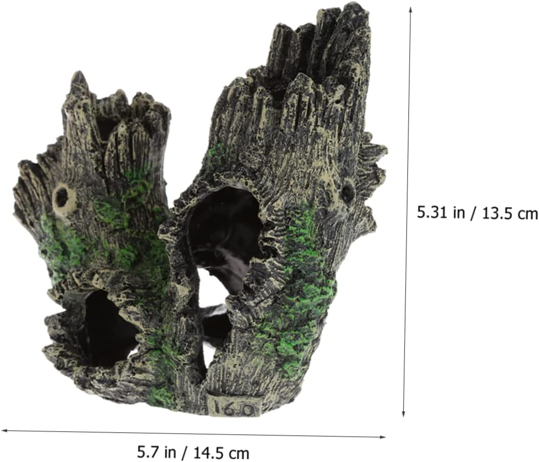 ROMISBABA Fish Tank Tree Trunk Aquarium Stump Hideout Realistic Resin Decoration for Underwater Landscape Shelter for Pet Fish And image number 6