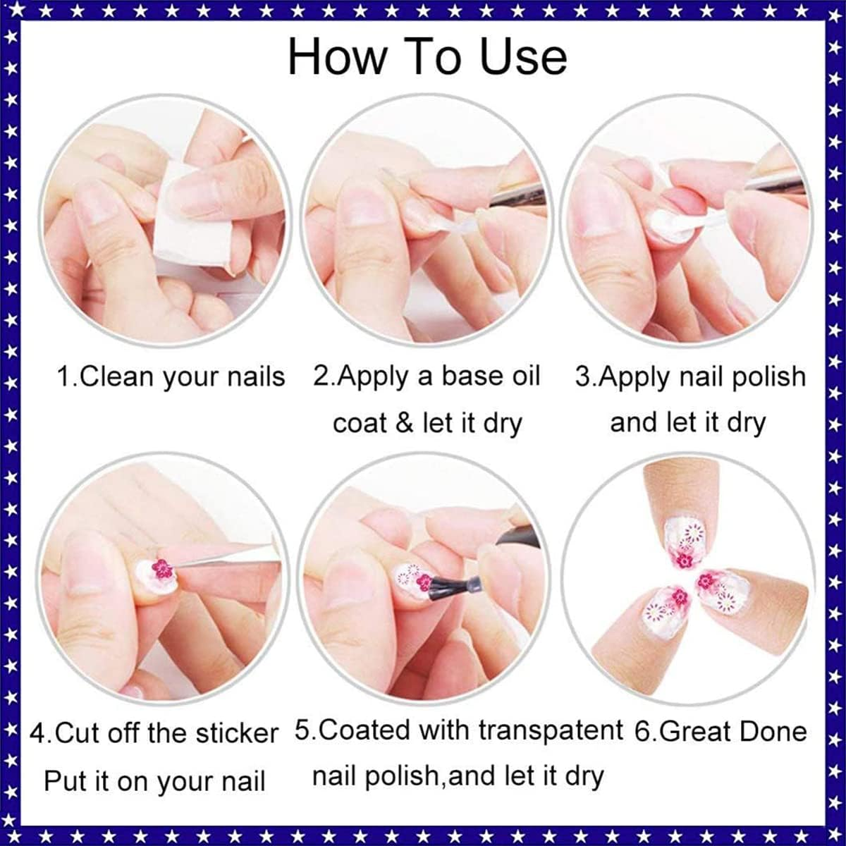 Number Nail Art Stickers, Luxury 3D Laser Nail Decals Self Adhesive Nail Art Stickers for Women Girl Nail Decorations 6 Sheets image number 5