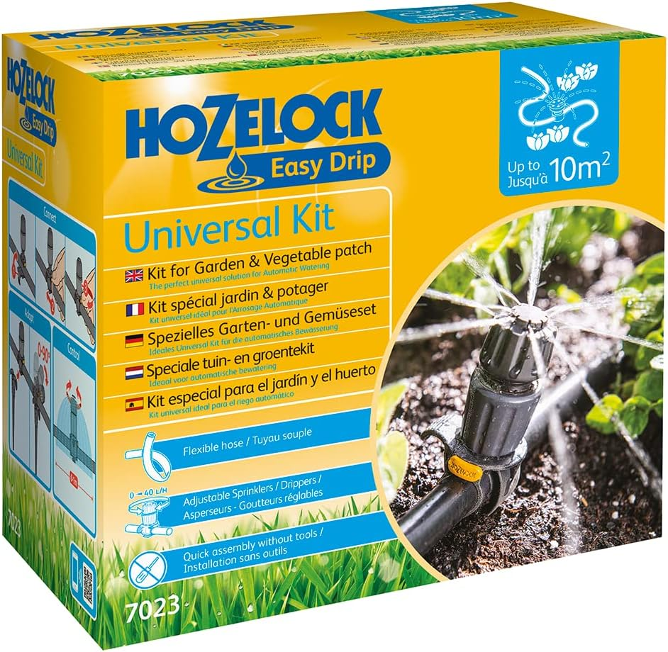 Hozelock Easy Drip Universal Watering Kit for Beds and Borders, Black, 40 X 25 X 15 Cm