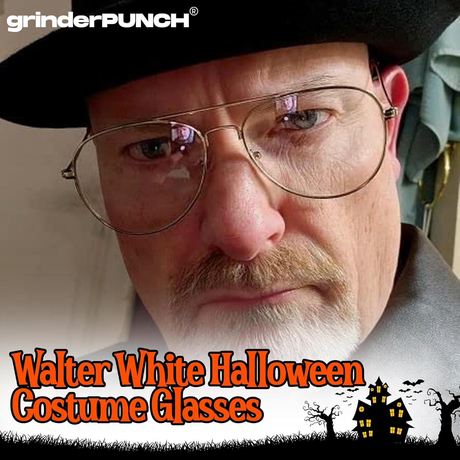 Grinderpunch New Non- Premium Aviator Clear Lens Glasses Gold image number 4