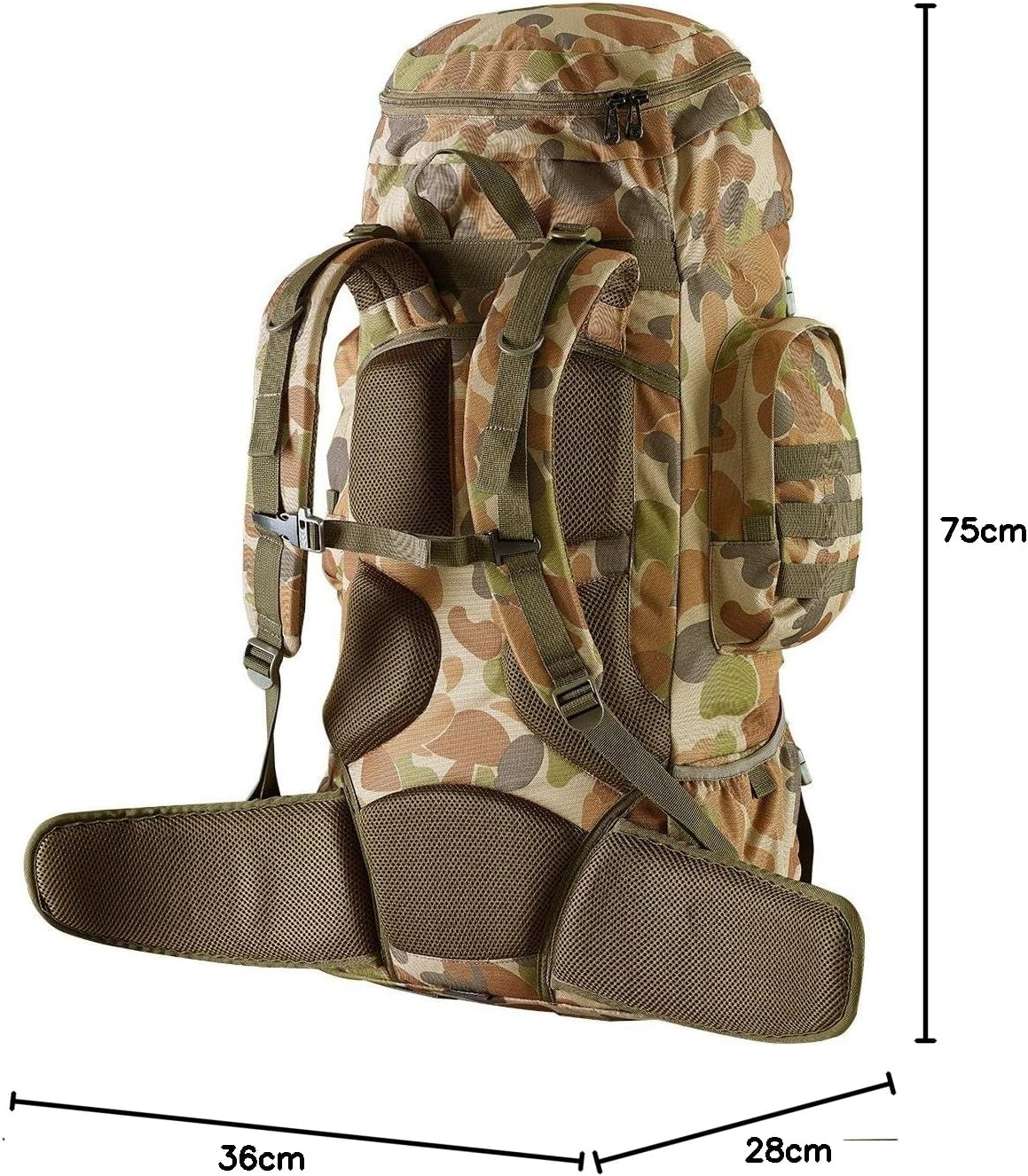 Caribee Platoon Auscam Rucksack, 70 Litre Capacity image number 2