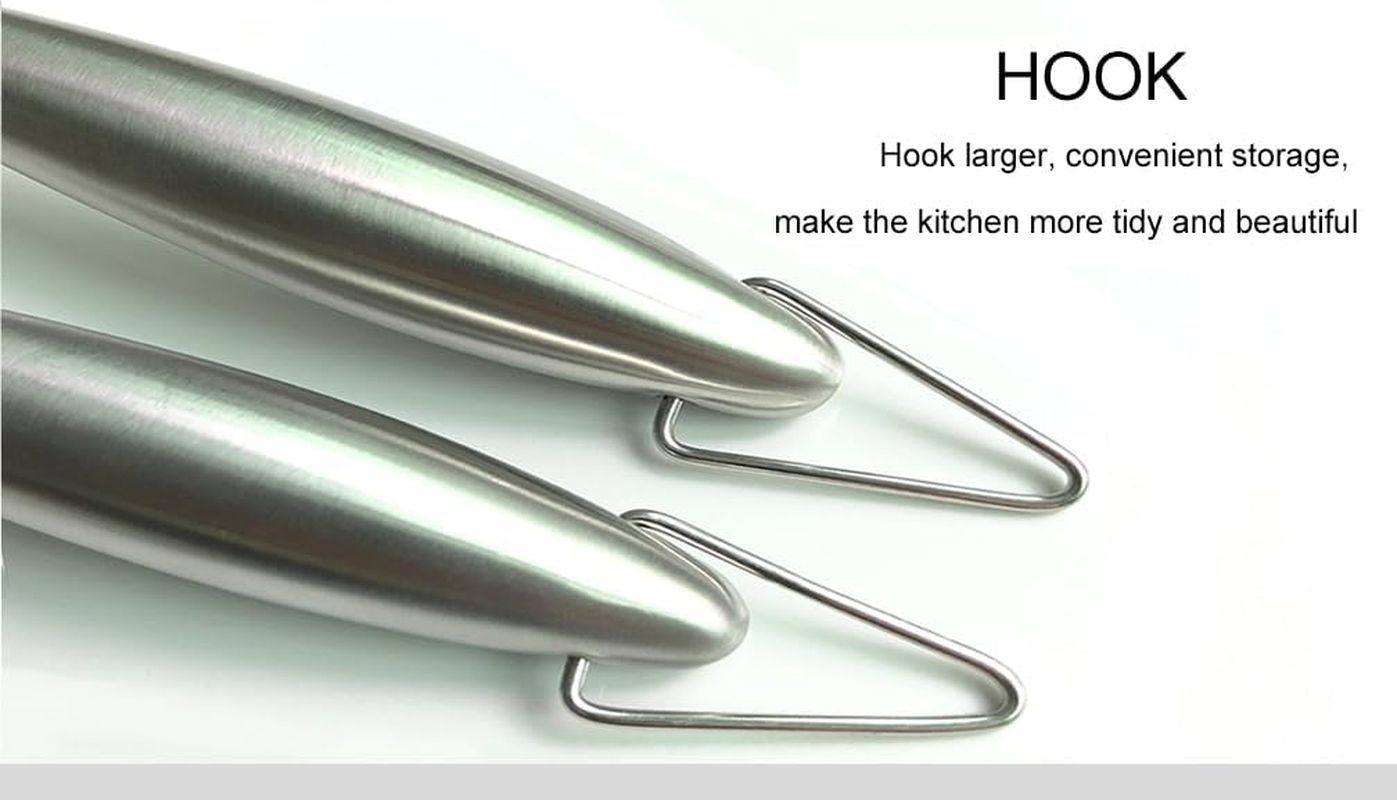 Honglida Silicone Wok Skimmer Premium Slotted Spoon Scoop Strainer Colander BPA Free 600&ordm;f Stainless Steel Handle 14 Inch for Non Stick Cookware(Black) image number 2